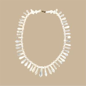 Vintage Shell Necklace | Mother of Pearl Fan‎ Collar
